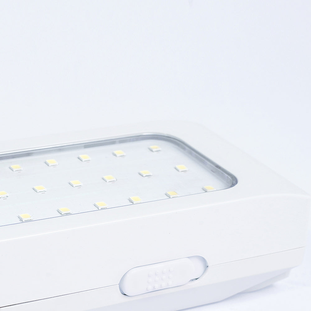 KIT DE 2 LAMPARAS DE EMERGENCIA DE 90 LEDS 7.2W  44cm x 7cm x 42cm COLOR BLANCO TECNOLITE