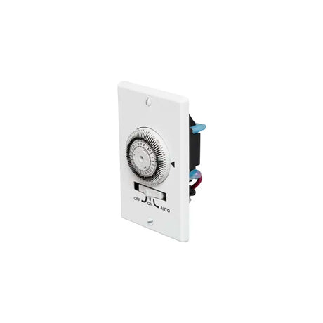 TEMPORIZADOR MECANICO EMPOTRADO 24HRS. TRABAJO PESADO 20A/120VCA. SPST CON 1 SOPORTE DE MONTAJE BLANCO INTERMATIC