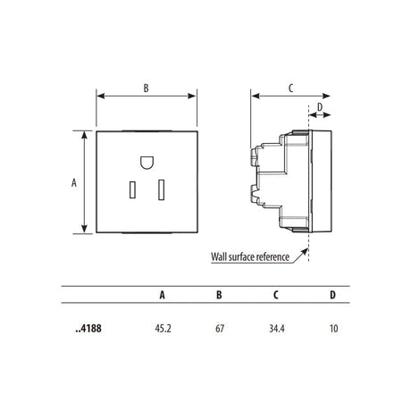 TOMACORRIENTE DUPLEX 2P+T CON PROTECCION INFANTIL COLOR ARENA 3 MODULO 15A 127-250V MCA LIVING NOW