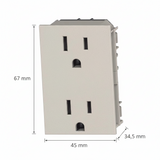 TOMACORRIENTE DUPLEX 2P+T CON PROTECCION INFANTIL COLOR ARENA 3 MODULO 15A 127-250V MCA LIVING NOW