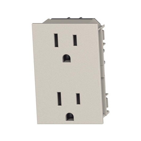 TOMACORRIENTE DUPLEX 2P+T CON PROTECCION INFANTIL COLOR ARENA 3 MODULO 15A 127-250V MCA LIVING NOW