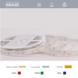 KIT DE 2 TIRAS DE LED FLEXIBLES CON RECUBRIMIENTO DE SILICON 5M 127V IP45 BLANCO CALIDO TECNOLITE