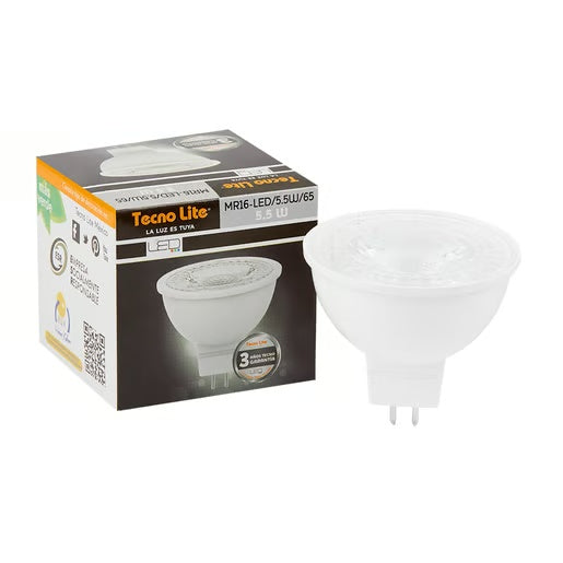 KIT DE 27 PIEZAS DE FOCO LED TECNOLITE 5.5W LUZ DE DIA BASE GX5.3 NO ATENUABLE *** OFRECER 85142 ***