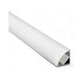 KIT PERFIL P/TIRA EXTRAPLANA LED ESQUINERO (PERFIL ESQUIN ALUM 2M + **MICA DIFUSA CURVA 2M** + 2 TAPAS LAT + 2 GRAPAS DE SOB IP20) ILUMILEDS