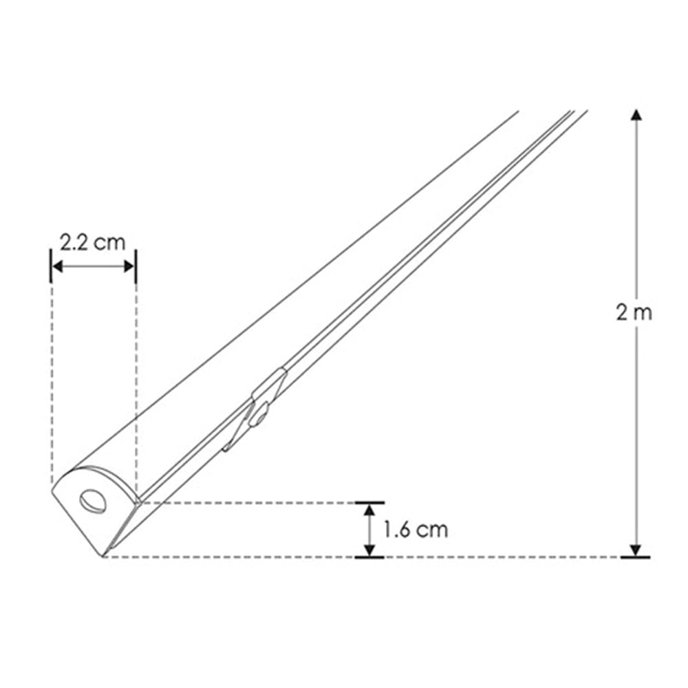 KIT PERFIL P/TIRA EXTRAPLANA LED ESQUINERO (PERFIL ESQUIN ALUM 2M + **MICA DIFUSA CURVA 2M** + 2 TAPAS LAT + 2 GRAPAS DE SOB IP20) ILUMILEDS