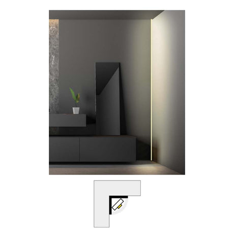 KIT DE 2 PAQUETES DE ESQUINERO PARA TIRA LED EXTRA PLANA, CADA PAQUETE CONTIENE (PERFIL ESQUINERO ALUMINIO NEGRO 2M + MICA DIFUSA CURVA NEGRA TRASLUCIDA 2M + 2 TAPAS LATERALES + 2 GRAPAS DE SOBREPONER