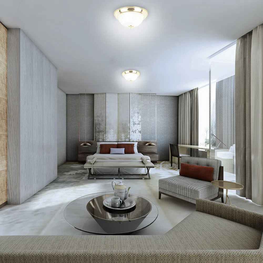 KIT DE 3 PIEZAS DE LÁMPARA DE INTERIOR TECNOLITE LENO III PARA SOBREPONER BASE E27 LATONADO