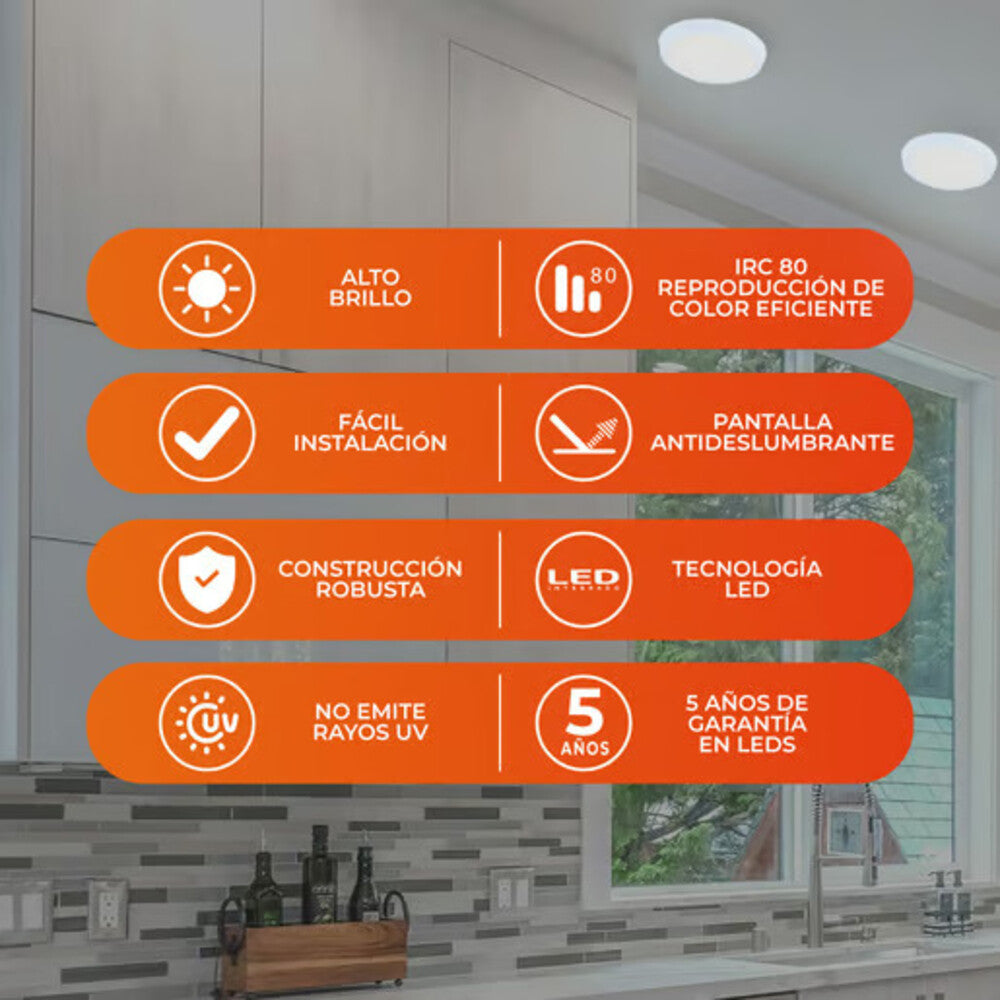 KIT DE 3 PIEZAS DE LÁMPARA DE INTERIOR LED TECNOLITE PADANG PARA SOBREPONER 10W LUZ DE DÍA