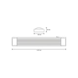 KIT 2 GABINETES SLIM T8 LED 2X17W 90-290V CUBIERTA ACRILICO LUZ FRIA S240LED MEGAMEX