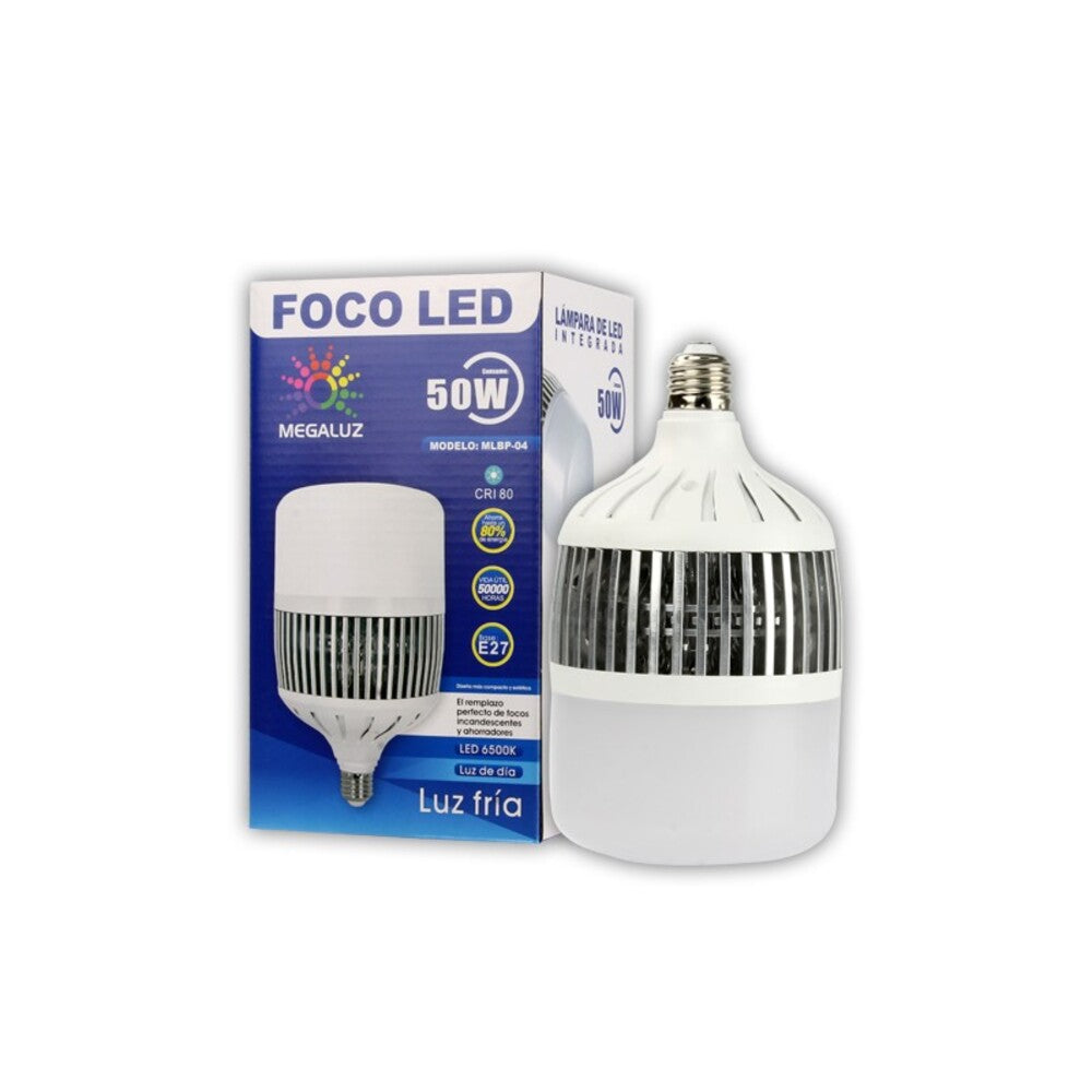 KIT DE 7 FOCOS TIPO BALA 50W 127-270V 6500K S30W50 MEGALUZ