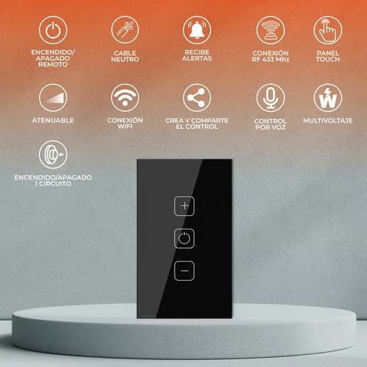 KIT DE 2 PIEZAS DE DIMMER 1C WIFI C/NEUTRO COLOR NEGRO