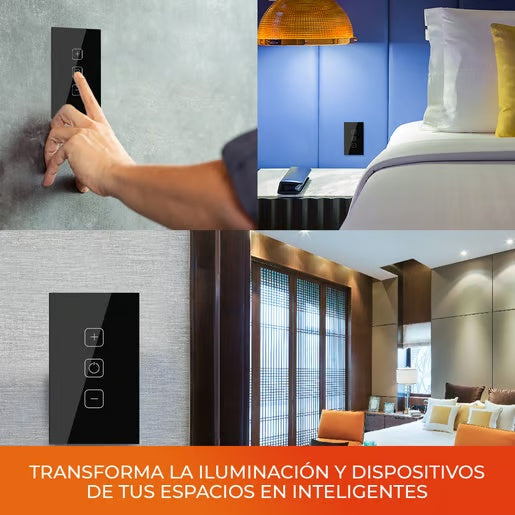 KIT DE 2 PIEZAS DE DIMMER 1C WIFI C/NEUTRO COLOR NEGRO