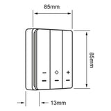 KIT DE 7 PIEZAS DE CONTROL SWITCH 3 INTERRUPTORES C/ATENUADOR S/P .6W 3VCD BLANCO
