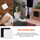 KIT DE 7 PIEZAS DE CONTROL SWITCH 3 INTERRUPTORES C/ATENUADOR S/P .6W 3VCD BLANCO