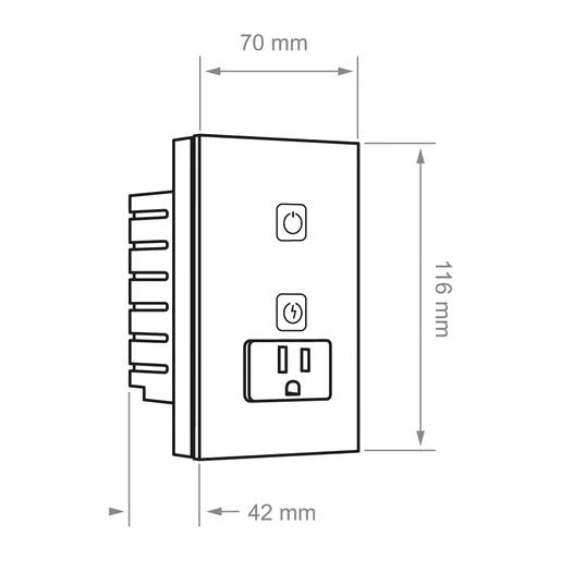 KIT DE 2 PIEZAS DE SWITCH SMART 1C + SMART PLUG 16A NEGRO