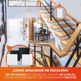 KIT DE 9 PIEZAS DE INTERRUPTOR SENCILLO DE ESCALERA ***BLANCO*** WI-FI .6W 3VCD