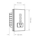 KIT DE 2 PIEZAS DE SWITCH SMART 2C + SMART PLUG 16A NEGRO