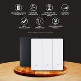 KIT DE 7 PIEZAS DE CONTROL SWITCH 3 INTERRUPTORES ***BLANCO*** S/P .6W 3VCD