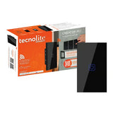 KIT DE 2 PIEZAS DE INTERRUPTOR 1C WIFI C/NEUTRO COLOR NGRO TECNOLITE