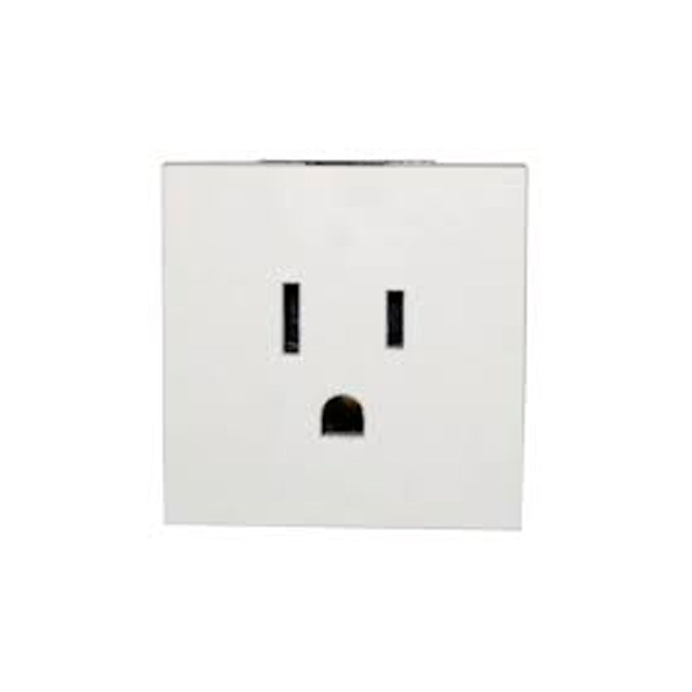 TOMACORRIENTE SENCILLA 2P+T CON PROTECCION INFANTIL COLOR BLANCO 2 MODULO 15A 127-277V MCA LIVING NOW