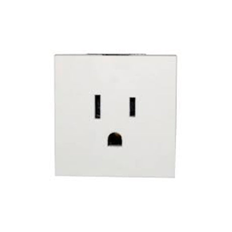 TOMACORRIENTE SENCILLA 2P+T CON PROTECCION INFANTIL COLOR BLANCO 2 MODULO 15A 127-277V MCA LIVING NOW