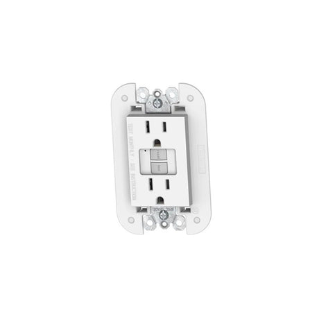 TOMACORRIENTE DUPLEX ICFT CON AUTO PRUEBA/PROTECCION INFANTIL 3 MOD 15A 127-250V CON CHASIS BLANCO LIVING NOW