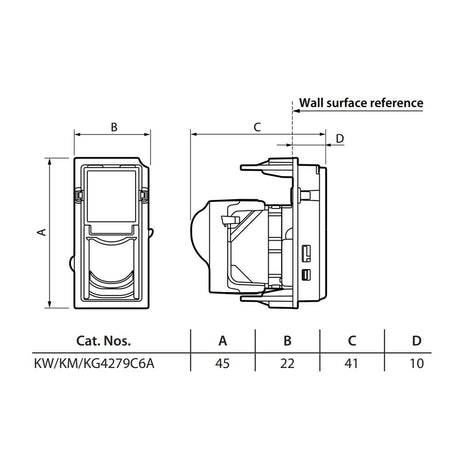 CONECTOR RJ45 UTP 1 MOD. TOOLLESS CAT. 6A BLANCO LIVING NOW