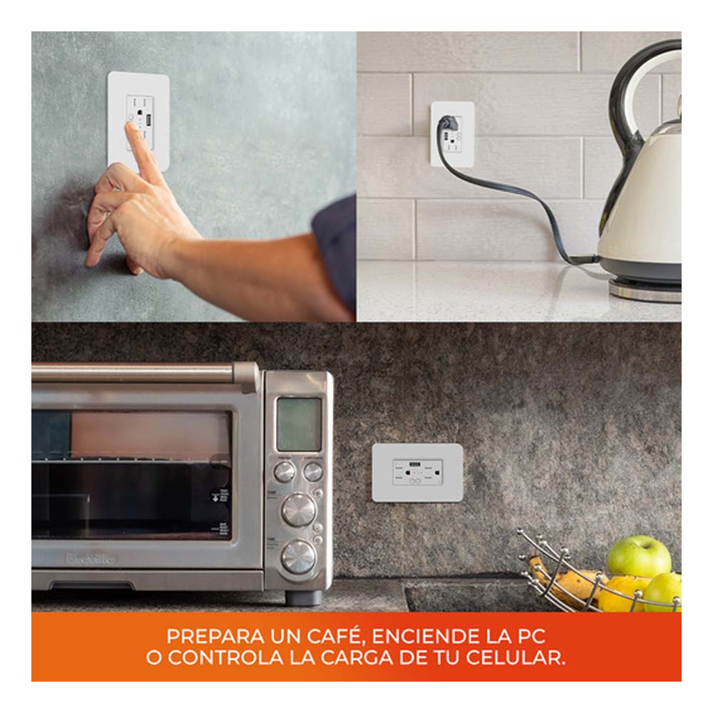 KIT DE 3 PIEZAS DE ENCHUFE WIFI 2 SALIDAS .5W 100-240VCA