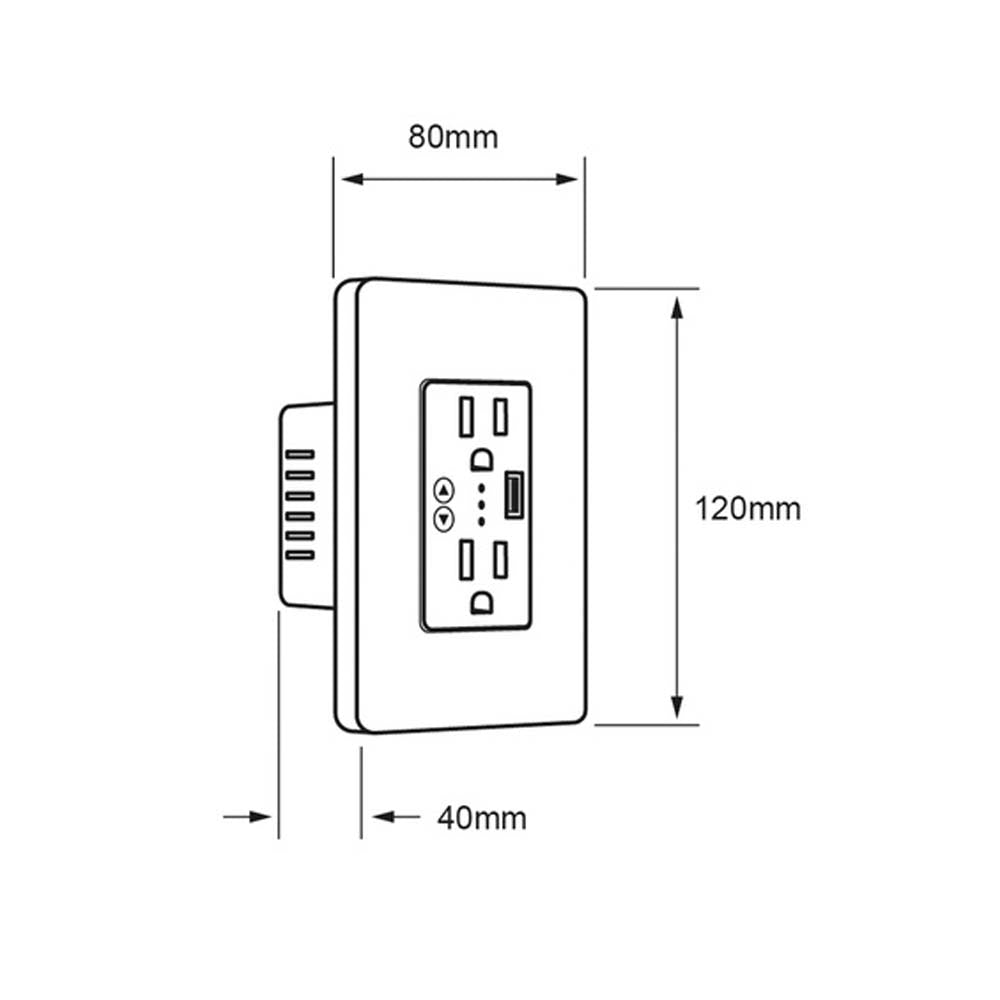 KIT DE 3 PIEZAS DE ENCHUFE WIFI 2 SALIDAS .5W 100-240VCA