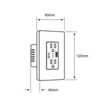 KIT DE 3 PIEZAS DE ENCHUFE WIFI 2 SALIDAS .5W 100-240VCA