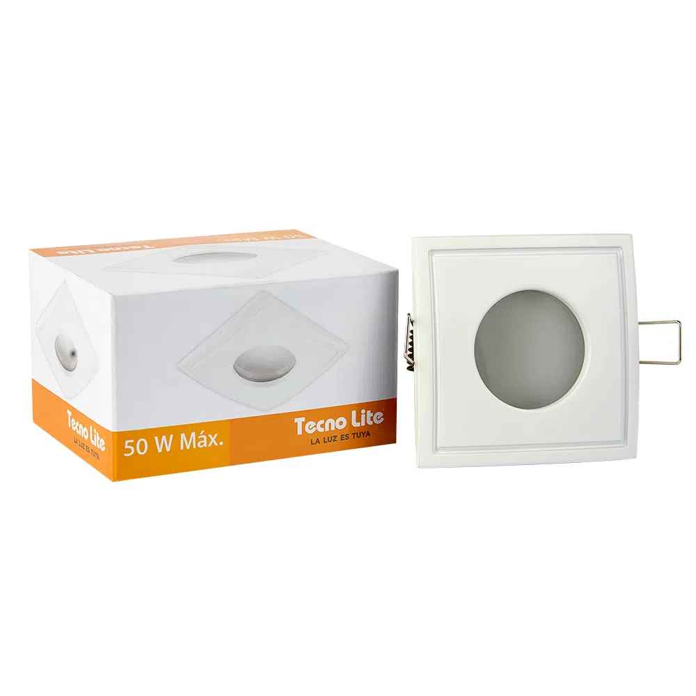 KIT DE 6 PIEZAS DE LAMPARA EMPOTRABLE TECNOLITE ADRIA II BASE GX5.3 BLANCO