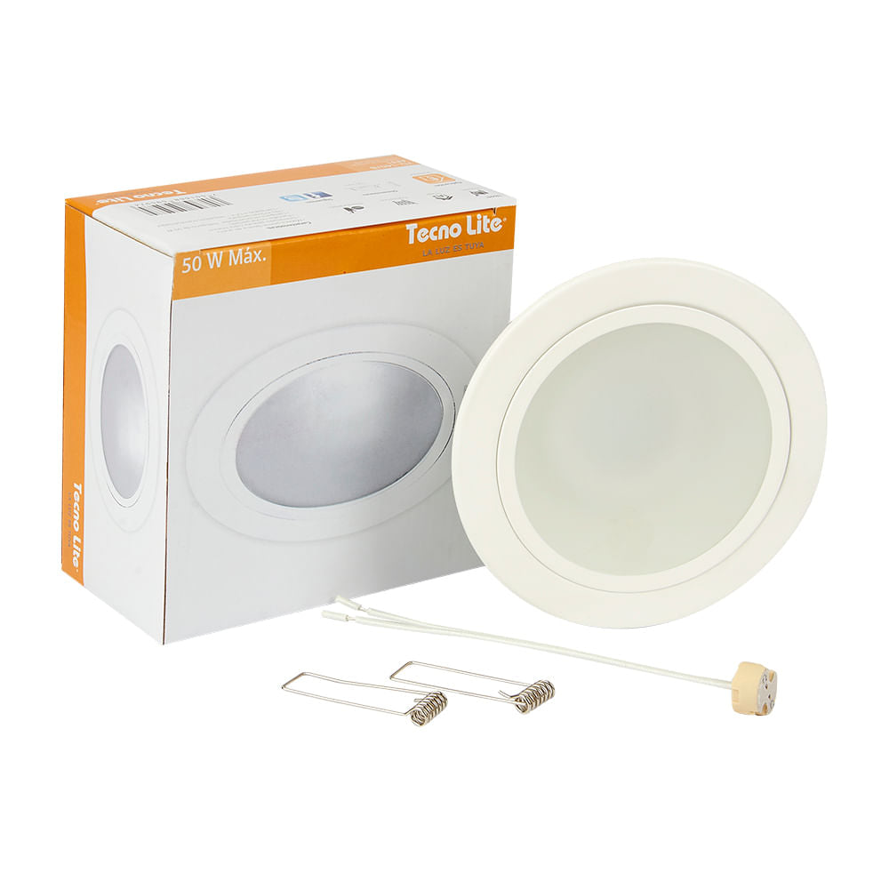 KIT DE 7 PIEZAS DE LÁMPARA DE INTERIOR EMPOTRABLE AFFI TECNOLITE BASE GX5.3 BLANCO