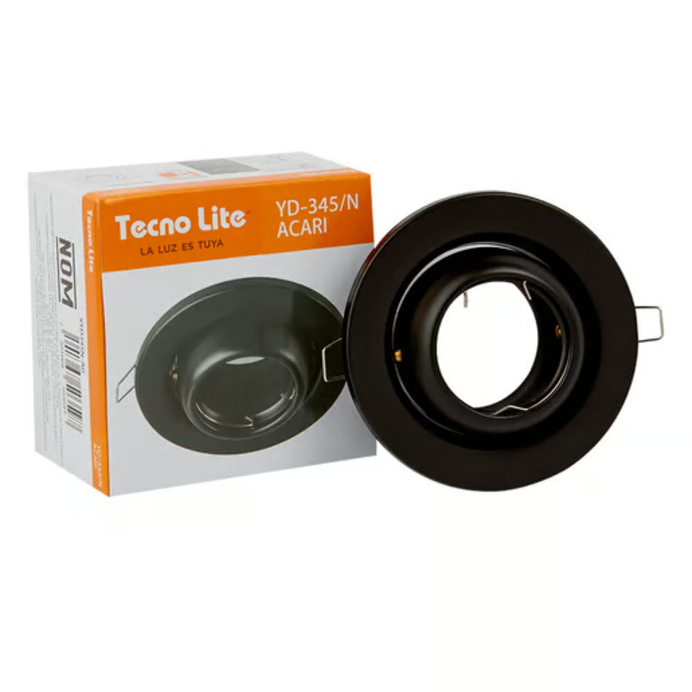 KIT DE 13 PIEZAS DE LÁMPARA EMPOTRABLE TECNOLITE ACARI COMPACTO 50W BASE GX5.3 NEGRO