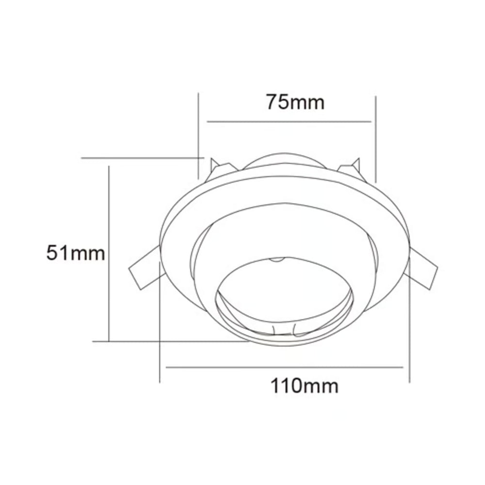 KIT DE 13 PIEZAS DE LÁMPARA EMPOTRABLE TECNOLITE ACARI COMPACTO 50W BASE GX5.3 NEGRO