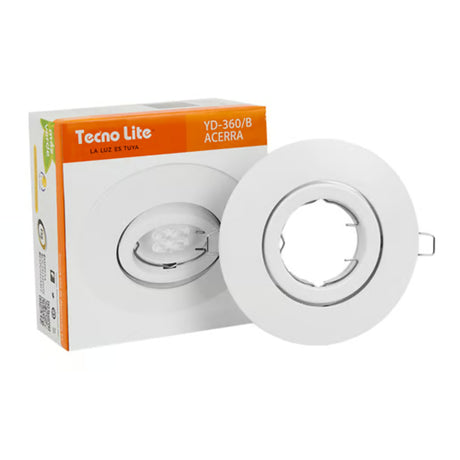 KIT DE 9 PIEZAS DE LÁMPARA DE INTERIROR EMPOTRABLE ACERRA TECNOLITE POTENCIA MÁXIMA 50W BASE GX5.3 FOCO MR16 NO INCLUIDO BLANCO