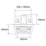 KIT DE 3 PIEZAS DE LÁMPARA EMPOTRABLE TECNOLITE ARCO I 50W BASE G53