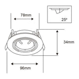 KIT DE 6 PIEZAS DE LÁMPARA DE INTERIOR EMPOTRABLE AGRA TECNOLITE BASE GX5.3 SATINADO