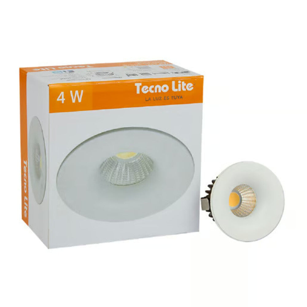 KIT DE 4 PIEZAS DE LÁMPARA DE INTERIOR EMPOTRABLE LED ADELAIDE TECNOLITE 4W LUZ SUAVE CÁLIDA BLANCO