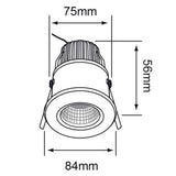 KIT DE 2 PIEZAS DE LÁMPARA DE INTERIOR LED EMPOTRABLE NINFA TECNOLITE 6.5W LUZ SUAVE CÁLIDA A PRUEBA DE VAPOR LED INTEGRADO BLANCO