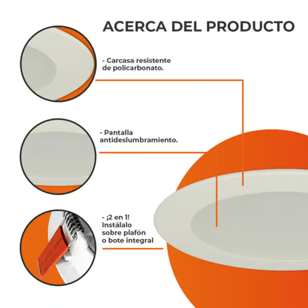 KIT DE 7 PIEZAS DE LÁMPARA DE INTERIOR EMPOTRABLE LED NOVA TECNOLITE NO ATENUABLE LED INTEGRADO 11W LUZ SUAVE CÁLIDA