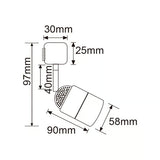 KIT DE 5 PIEZAS DE SPOT DE RIEL BELLAGIO I TECNOLITE DIRIGIBLE 50W BASE GU10 NO INCLUYE FOCO SATINADO