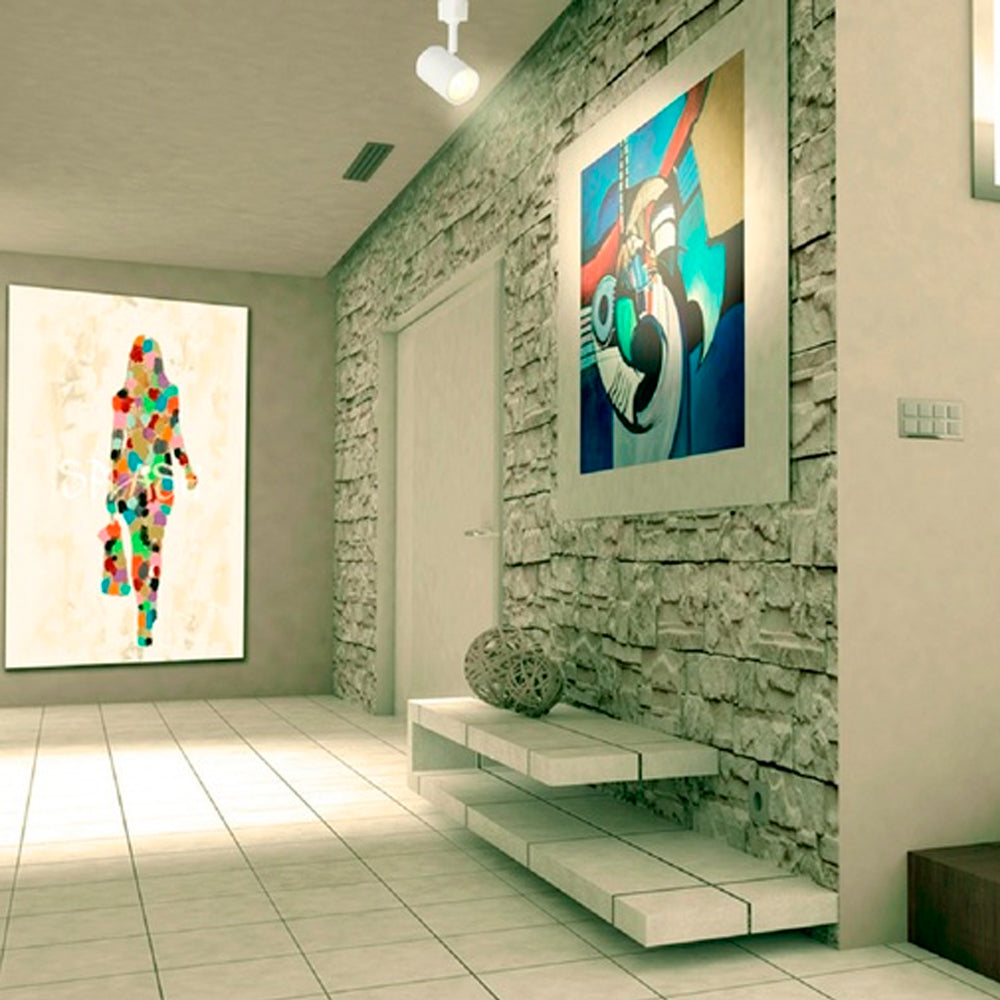 KIT DE 2 PIEZAS DE SPOT DE RIEL LED HALLEY TECNOLITE DIRIGIBLE 7.5W LUZ SUAVE CALIDA LED INTEGRADO BLANCO