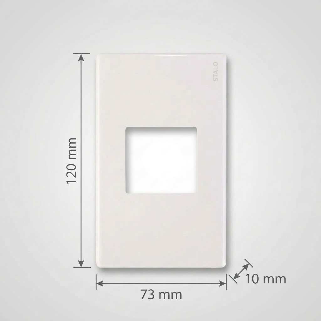 PLACA PLASTICA STALO 1 MODULO 1/2 BLANCO