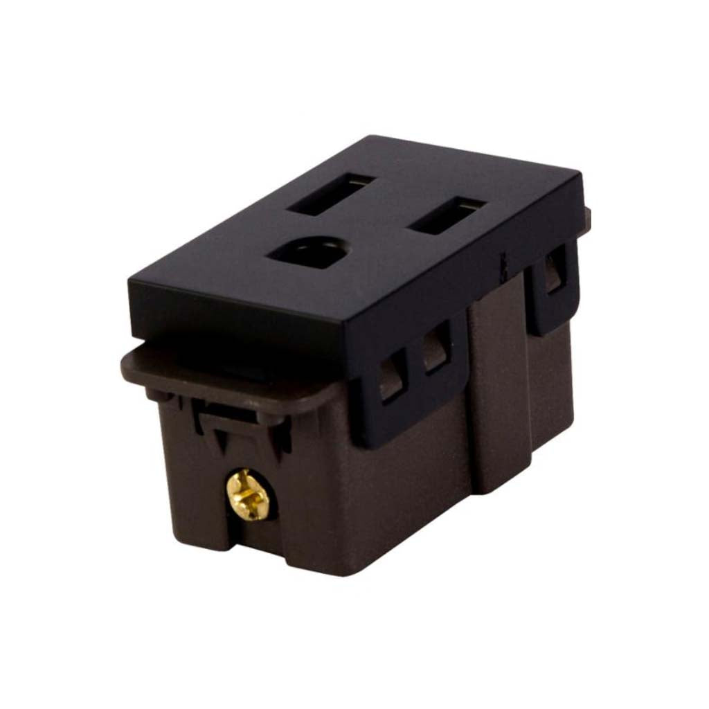 RECEPTACULO 1 MODULO STALO & KRISTALO 1/3 NEGRO MATE 15A 127/250V
