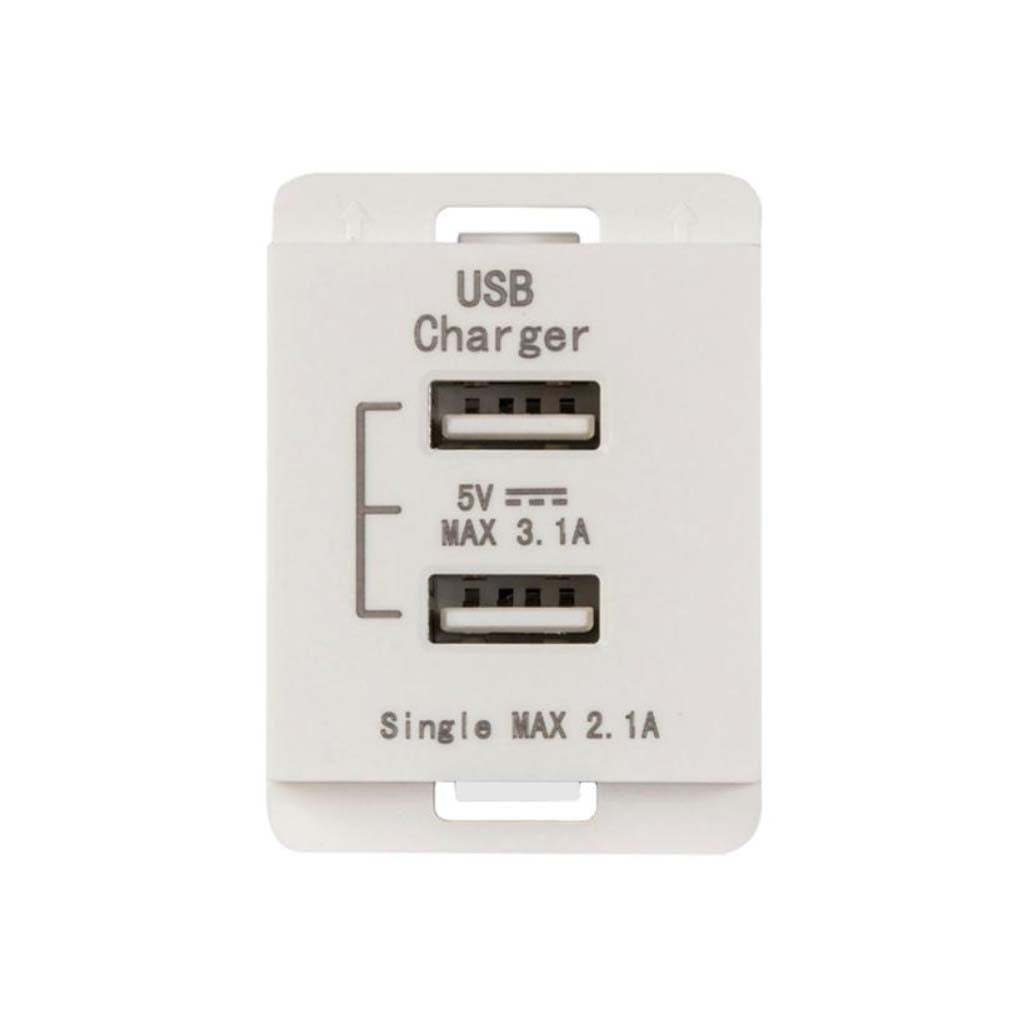 CARGADOR USB STALO & KRISTALO 2 PUERTOS 1/2 BLANCO ENT 110-250VCA SAL 3.1A