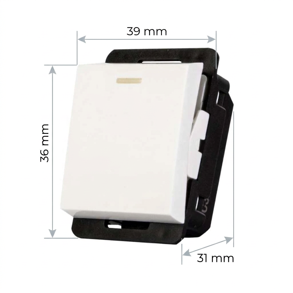 INTERRUPTOR STALO & KRISTALO SENCILLO 1/2 BLANCO 10A 125V