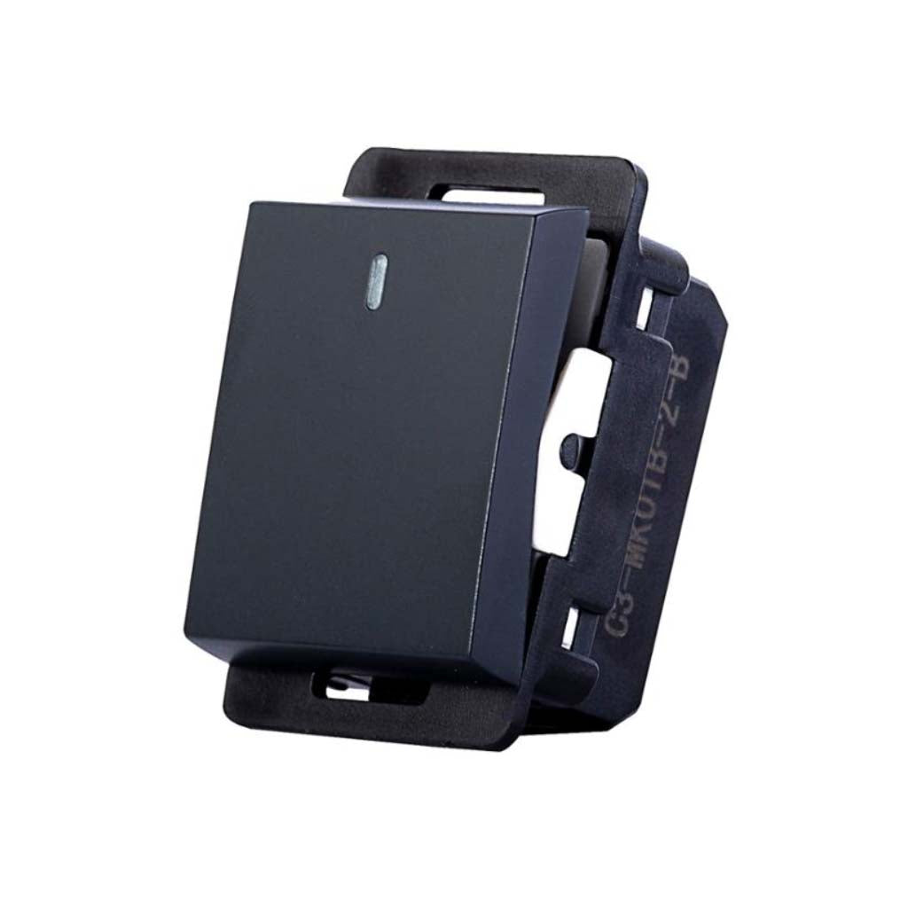 INTERRUPTOR SENC STALO & KRISTALO 1/2 NEGRO MATE 10A-250VCA