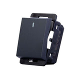 INTERRUPTOR SENC STALO & KRISTALO 1/2 NEGRO MATE 10A-250VCA