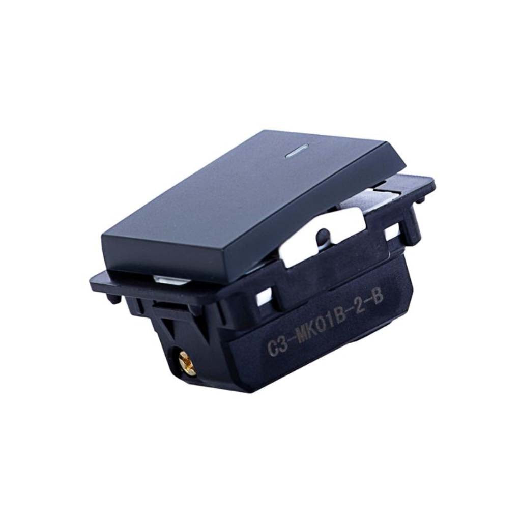 INTERRUPTOR SENC STALO & KRISTALO 1/2 NEGRO MATE 10A-250VCA