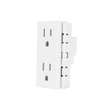 Receptaculo duplex Leviton Stalo & Kristalo blanco 3/3 15 A